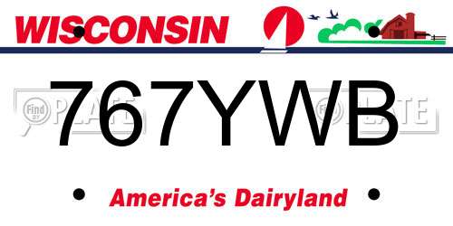 767YWB Wisconsin License Plate