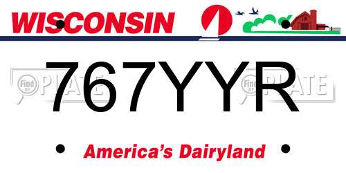767YYR Wisconsin License Plate