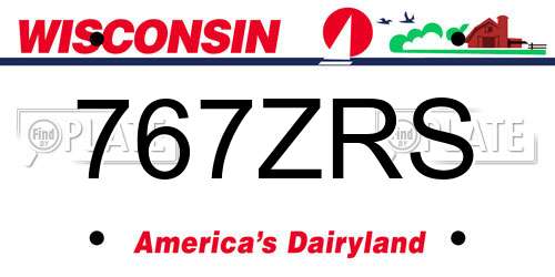 767ZRS Wisconsin License Plate