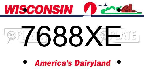 7688XE Wisconsin License Plate