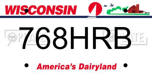 768HRB Wisconsin License Plate