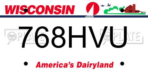 768HVU Wisconsin License Plate