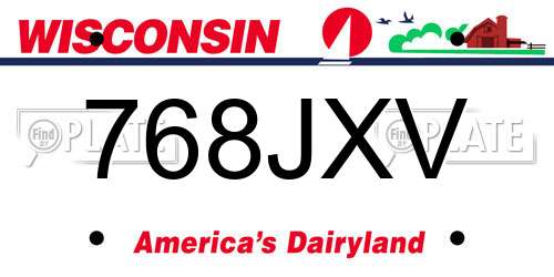 768JXV Wisconsin License Plate