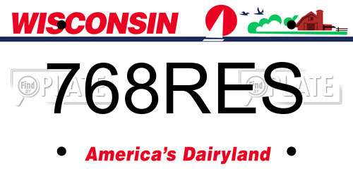 768RES Wisconsin License Plate