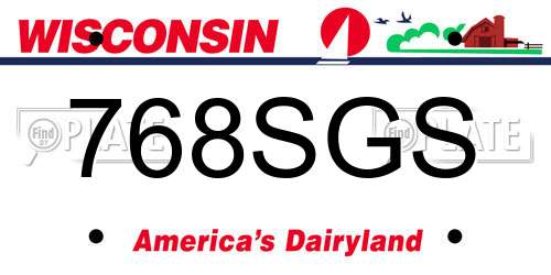 768SGS Wisconsin License Plate
