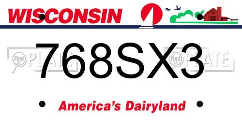 768SX3 Wisconsin License Plate