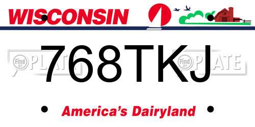 768TKJ Wisconsin License Plate