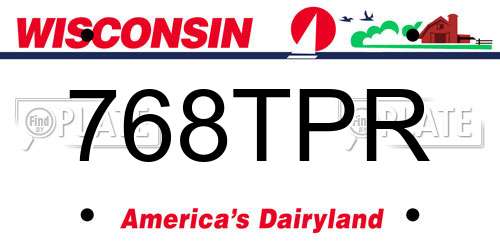 768TPR Wisconsin License Plate