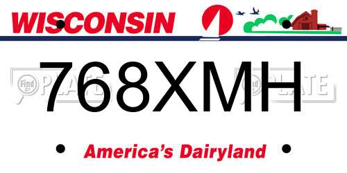 768XMH Wisconsin License Plate