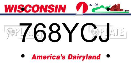 768YCJ Wisconsin License Plate