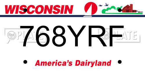 768YRF Wisconsin License Plate