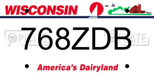768ZDB Wisconsin License Plate