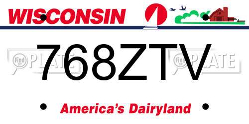 768ZTV Wisconsin License Plate