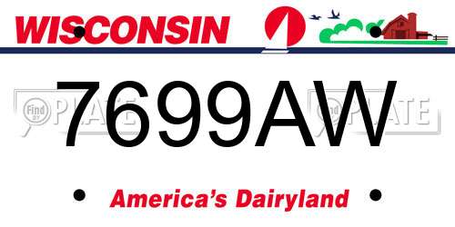 7699AW Wisconsin License Plate