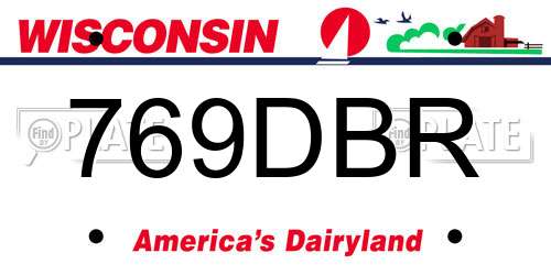 769DBR Wisconsin License Plate