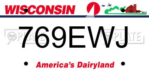 769EWJ Wisconsin License Plate