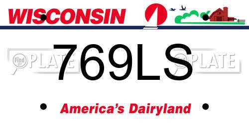 769LS Wisconsin License Plate