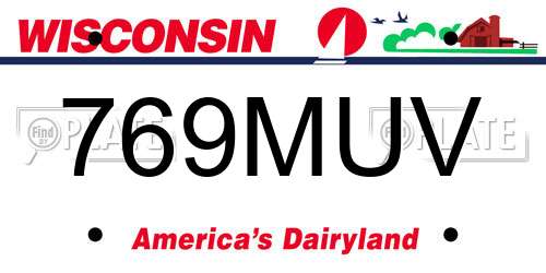 769MUV Wisconsin License Plate