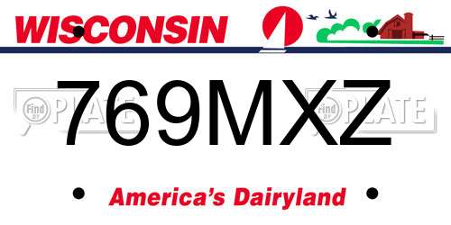 769MXZ Wisconsin License Plate