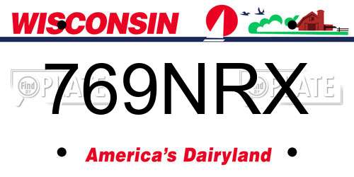 769NRX Wisconsin License Plate