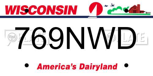 769NWD Wisconsin License Plate