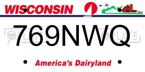769NWQ Wisconsin License Plate