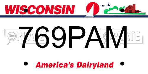 769PAM Wisconsin License Plate