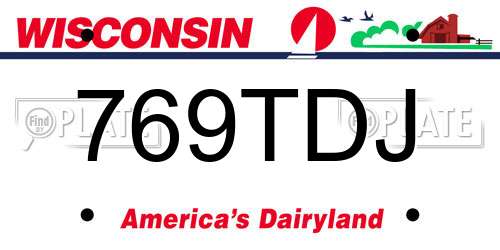 769TDJ Wisconsin License Plate