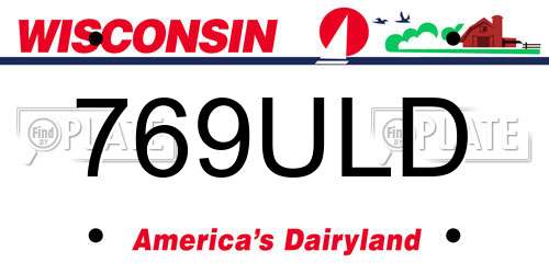 769ULD Wisconsin License Plate