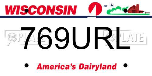 769URL Wisconsin License Plate