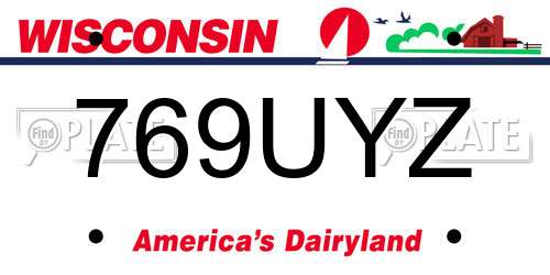 769UYZ Wisconsin License Plate