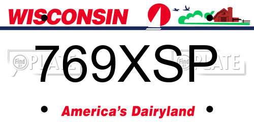 769XSP Wisconsin License Plate