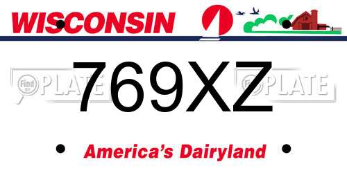 769XZ Wisconsin License Plate