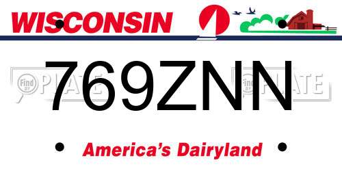 769ZNN Wisconsin License Plate