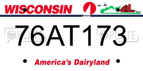 76AT173 Wisconsin License Plate