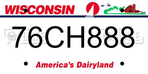 76CH888 Wisconsin License Plate