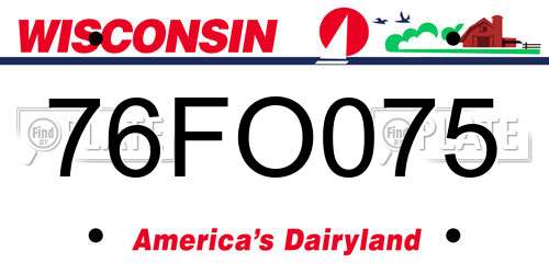 76FO075 Wisconsin License Plate