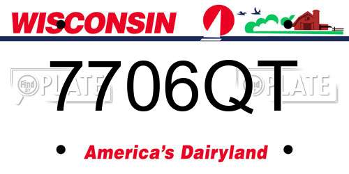 7706QT Wisconsin License Plate
