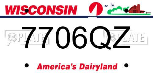 7706QZ Wisconsin License Plate