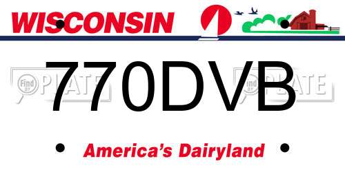 770DVB Wisconsin License Plate