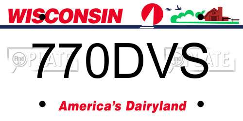770DVS Wisconsin License Plate