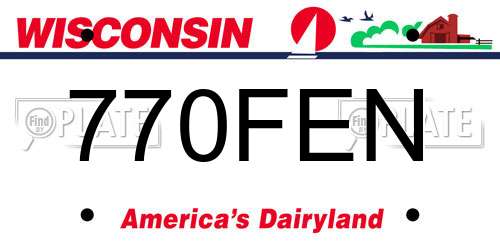 770FEN Wisconsin License Plate