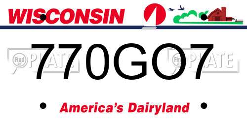 770GO7 Wisconsin License Plate