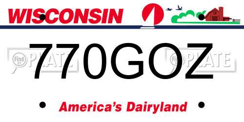 770GOZ Wisconsin License Plate