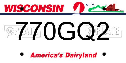 770GQ2 Wisconsin License Plate