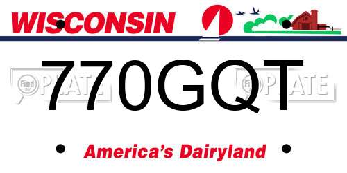 770GQT Wisconsin License Plate