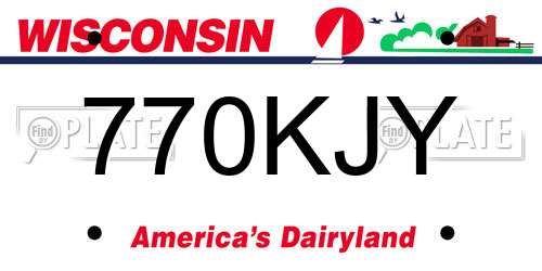 770KJY Wisconsin License Plate