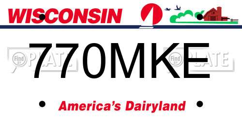 770MKE Wisconsin License Plate