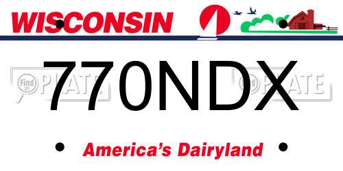 770NDX Wisconsin License Plate