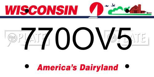 770OV5 Wisconsin License Plate